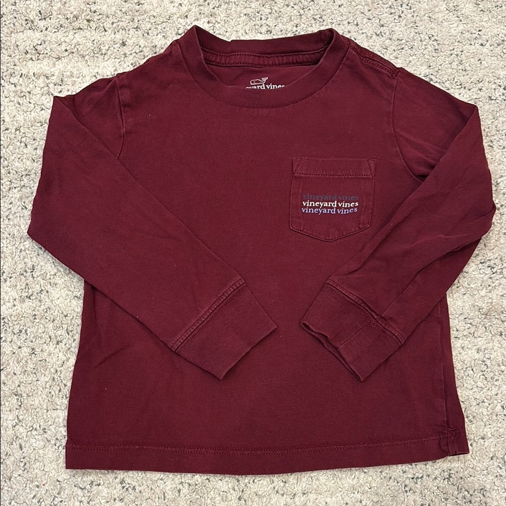 Vineyard Vines Maroon Long Sleeve Tee - 2T